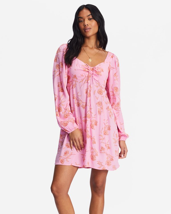 Billabong Crush On You Mini Šaty Růžové | CTAPFD-156