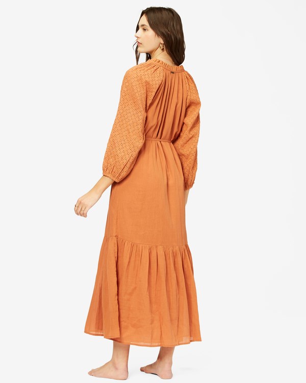 Billabong Crystal Cove Midi Shift Šaty Bronze | OFVSPI-769