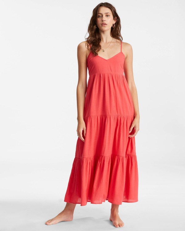 Billabong Dance Away Maxi Šaty Fuego | LECVDQ-042
