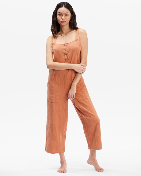 Billabong Daydream Jumpsuit Toffee | COSXHN-042