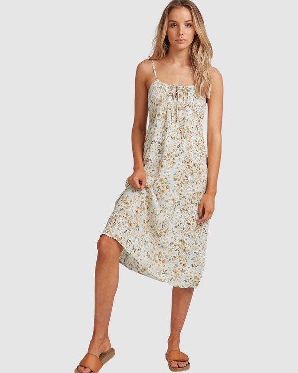 Billabong Del Mar Midi Šaty Blankyt | YIFPUW-580