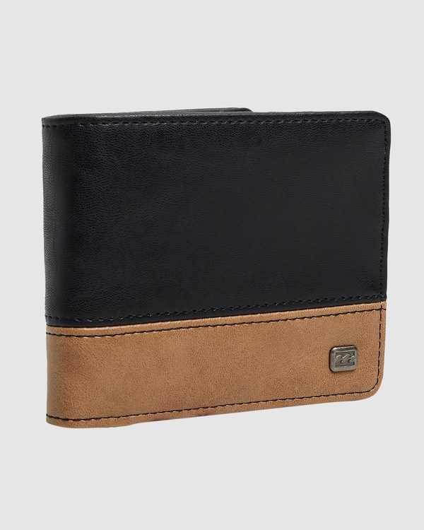 Billabong Dimension Bi-Fold Wallet Black/Tan | WXEILS-950