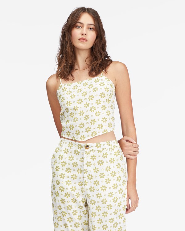 Billabong Double Take Handkerchief Crop Top Salt Crystal | KSCIMX-378