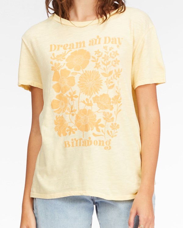 Billabong Dream All Day Boyfriend T-Shirt Buttermilk | YZFPUM-912