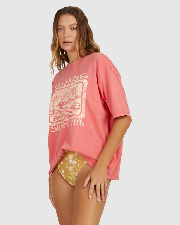 Billabong Dream Island Grafická Boyfriend T-Shirt Červené | KNTHFM-160