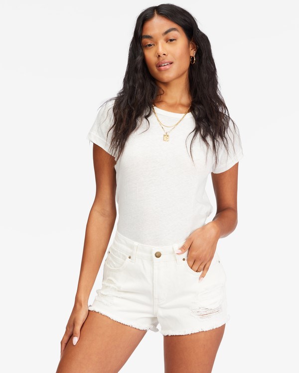 Billabong Drift Away Frayed Shorts Salt Crystal 1 | IUFBJE-240