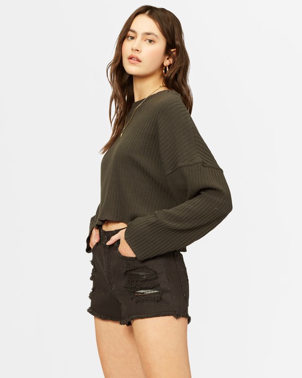 Billabong Drift Away Frayed Shorts Černé | FVTZMN-021