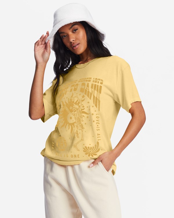 Billabong Dusk To Dawn Grafická Boyfriend T-Shirt Mellow Daze | XAGFSV-291