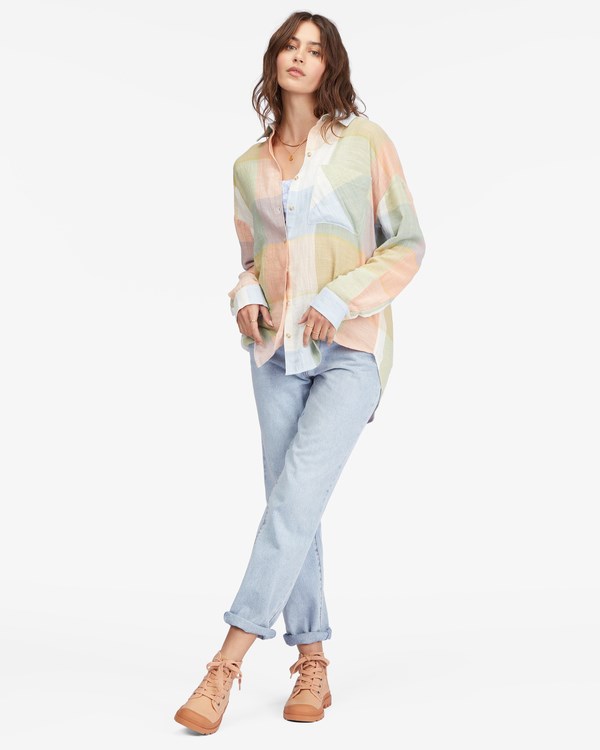 Billabong Easy Breezy Long Sleeve Button-Up Shirt Multi | IDAPSF-260