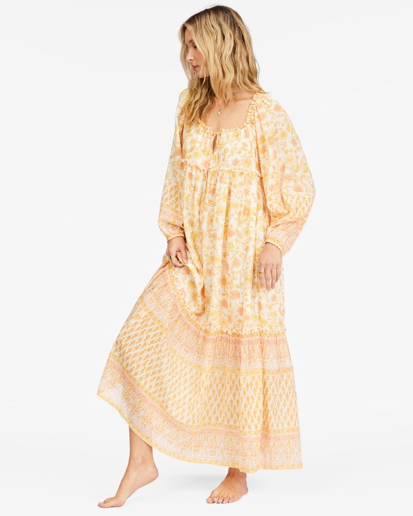 Billabong Endless Sunset Long Sleeve Maxi Šaty Salt Crystal 2 | WFIAXK-703