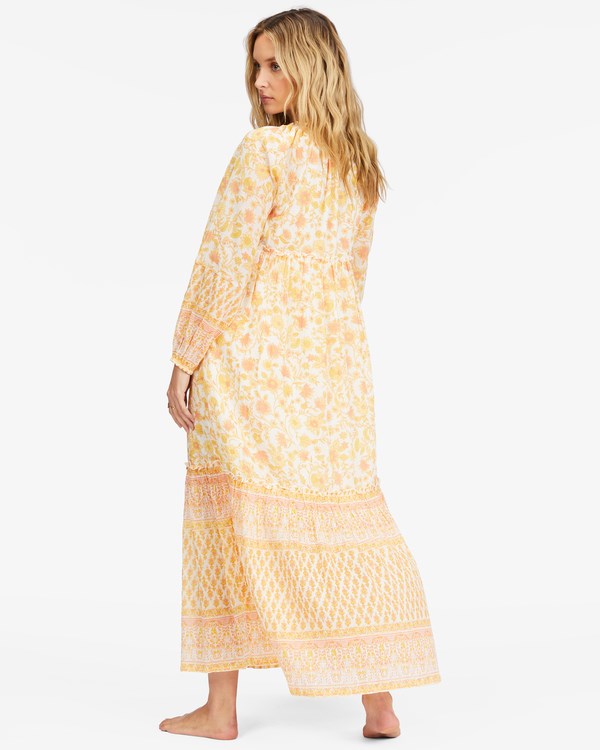Billabong Endless Sunset Long Sleeve Maxi Šaty Salt Crystal 2 | WFIAXK-703
