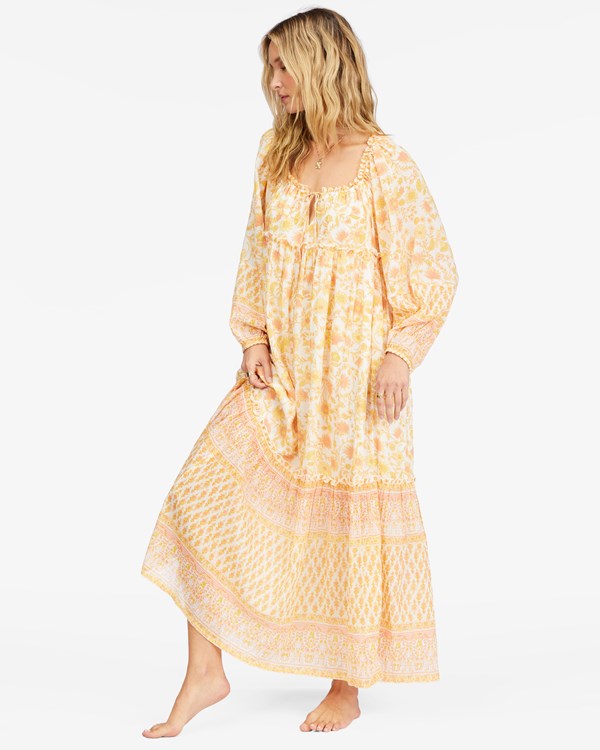Billabong Endless Sunset Long Sleeve Maxi Šaty Salt Crystal 2 | WFIAXK-703