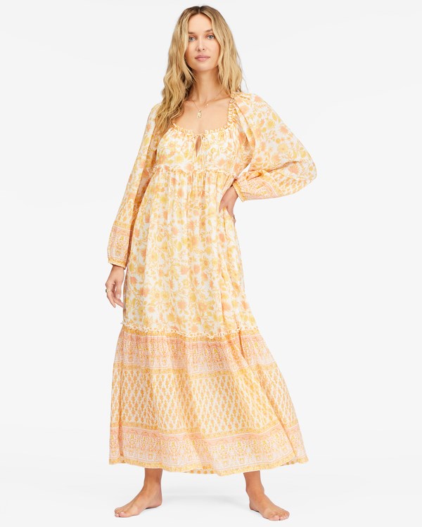 Billabong Endless Sunset Long Sleeve Maxi Šaty Salt Crystal 2 | WFIAXK-703