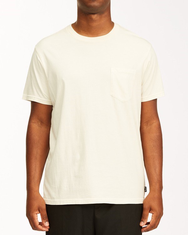 Billabong Essential Pocket Wave Washed T-Shirt Bílé | CXMYLQ-391