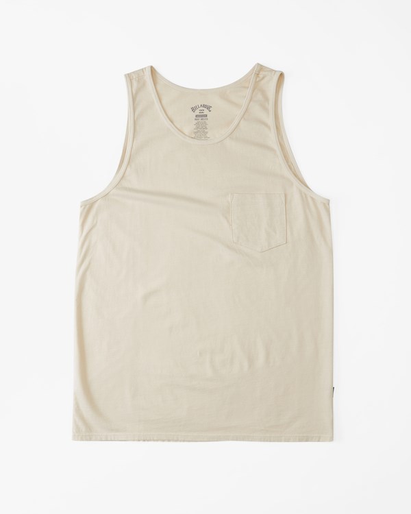Billabong Essential Wave Washed Pocket Tank Top Bone | RDFOYT-901
