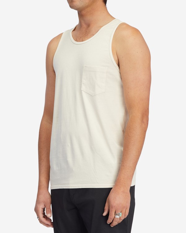 Billabong Essential Wave Washed Pocket Tank Top Bone | RDFOYT-901