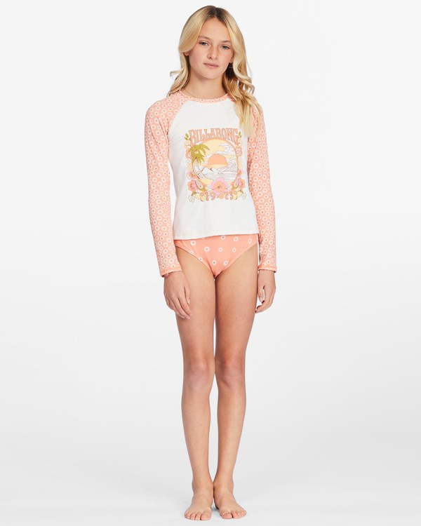 Billabong Fallin For Her Long Sleeve Rashguard Bikiny Set Multi | NMHTJQ-985