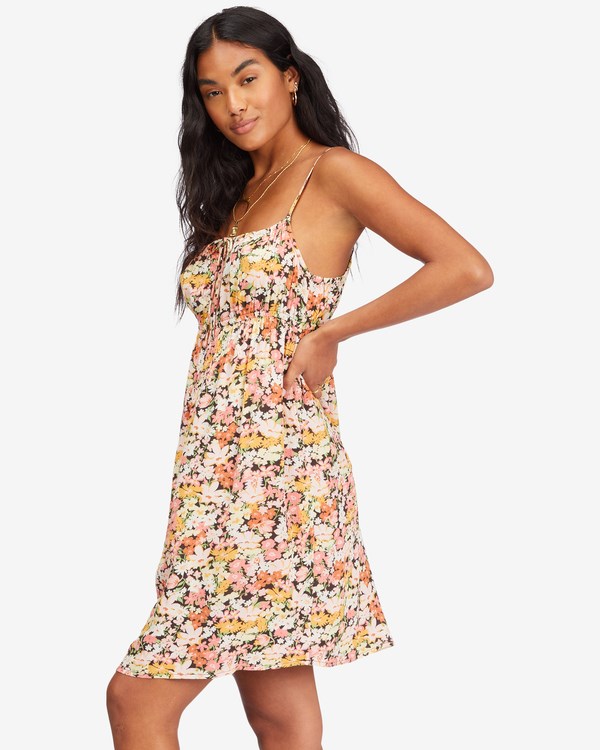 Billabong Feelin Blue Mini Slip Šaty Multi | XIRAOJ-218