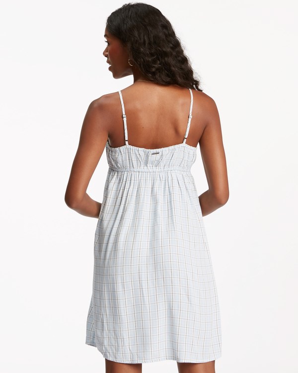Billabong Feelin Blue Mini Slip Šaty Rain Drop | LUYIXO-792