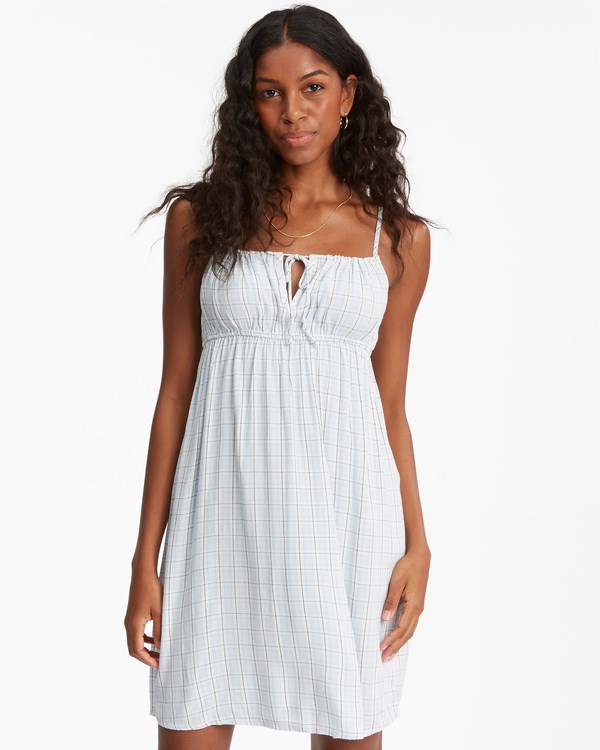 Billabong Feelin Blue Mini Slip Šaty Rain Drop | LUYIXO-792