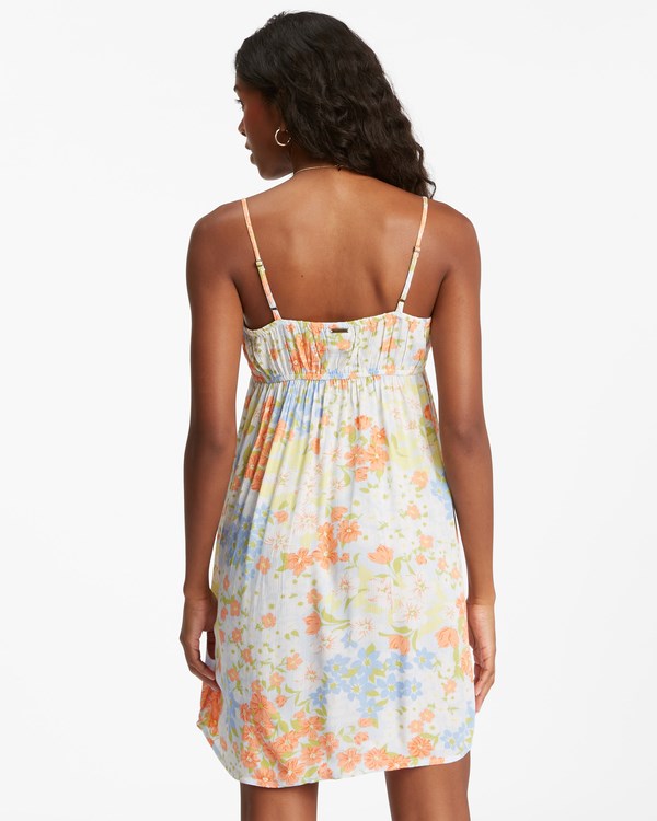 Billabong Feelin Blue Mini Slip Šaty White/Multi | DOSZTK-520