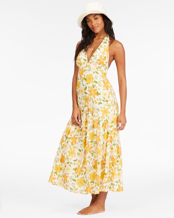 Billabong Feelin Retro Halter Maxi Šaty Salt Crystal | YELPQI-791
