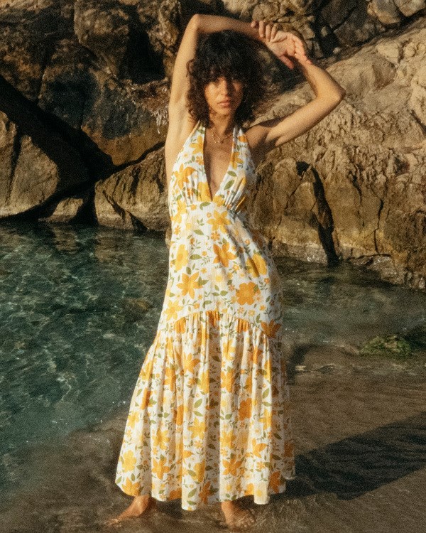 Billabong Feelin Retro Halter Maxi Šaty Salt Crystal | YELPQI-791