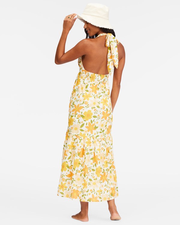 Billabong Feelin Retro Halter Maxi Šaty Salt Crystal | ZACTLH-632
