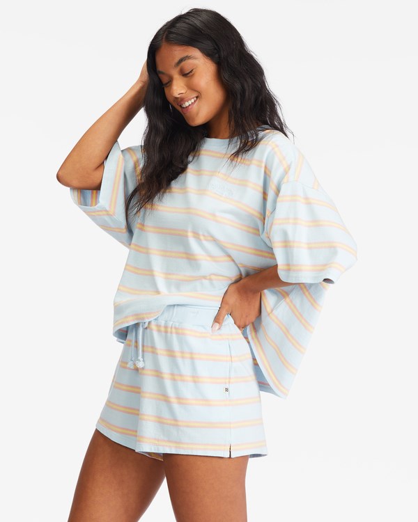 Billabong Feeling Free High-Waisted Knit Shorts Morning Sky | FQWHOC-942