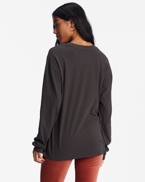 Billabong Flower Child Long Sleeve Grafická Boyfriend T-Shirt Černé | TKXHFC-807