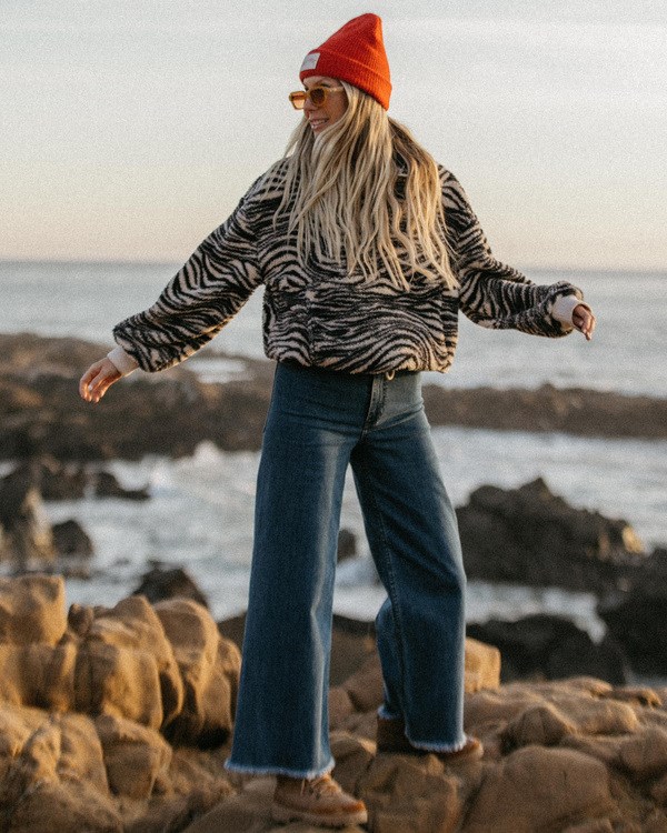 Billabong Free Fall Indigo Široké-Leg Jeans Tmavě | QEHILR-983