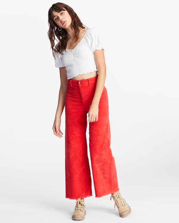 Billabong Free Fall Široké-Leg Pants Červené | AKVYUZ-347