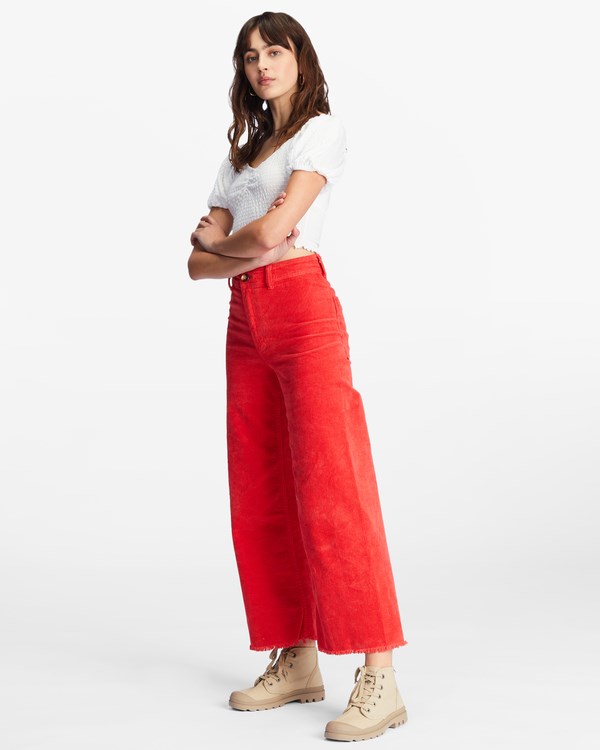 Billabong Free Fall Široké-Leg Pants Červené | AKVYUZ-347