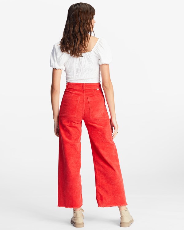 Billabong Free Fall Široké-Leg Pants Červené | AKVYUZ-347