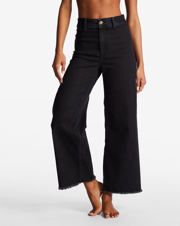 Billabong Free Fall Široké-Leg Pants Černé | RCINHD-529