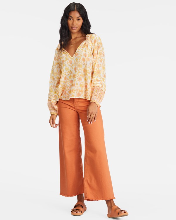 Billabong Free Heart Long Sleeve Blouse Salt Crystal 2 | UZQBLK-174