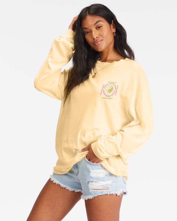 Billabong Free Your Mind Long Sleeve T-Shirt Buttermilk | GWKMCV-437
