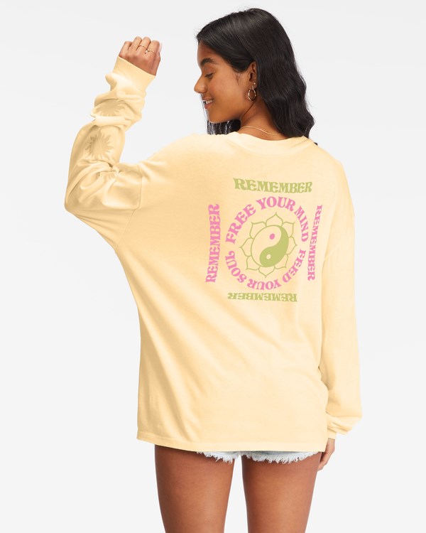 Billabong Free Your Mind Long Sleeve T-Shirt Buttermilk | GWKMCV-437