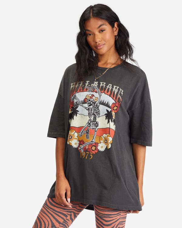 Billabong Full Moon Magic Boyfriend T-Shirt Černé | PWZFNI-432