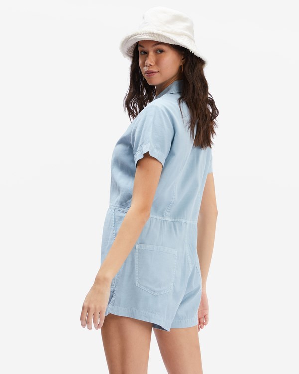 Billabong Gigi Romper Chambray | IBDSEZ-594