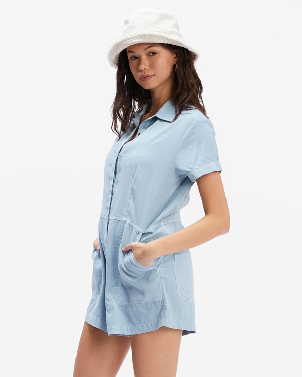 Billabong Gigi Romper Chambray | IBDSEZ-594