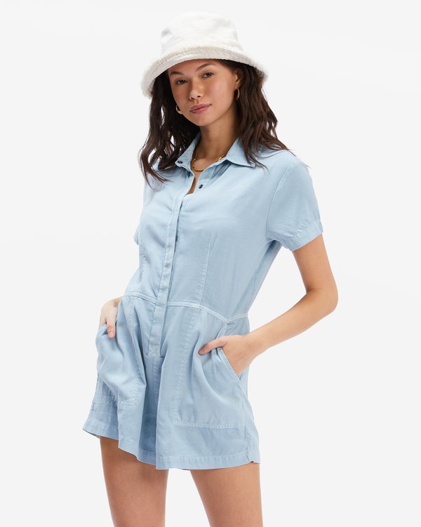 Billabong Gigi Romper Chambray | IBDSEZ-594