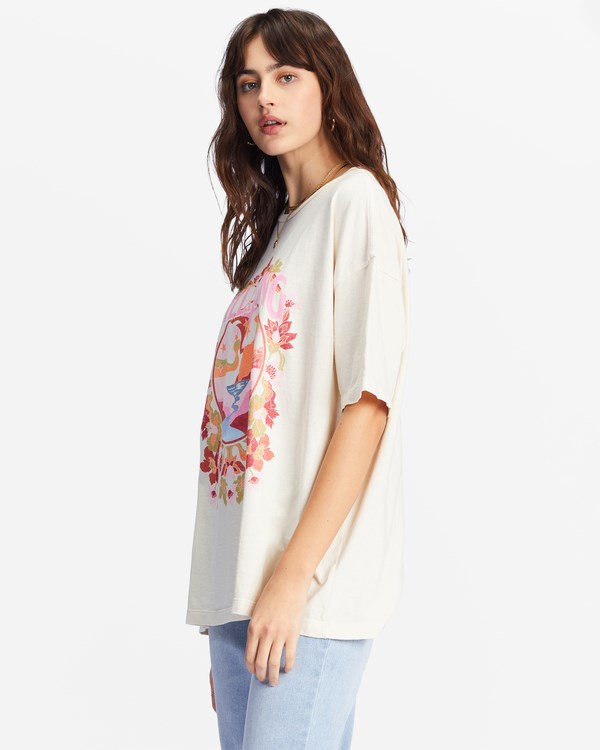 Billabong Golden Coast Oversized Grafická Boyfriend T-Shirt Bílé | URQCJL-231