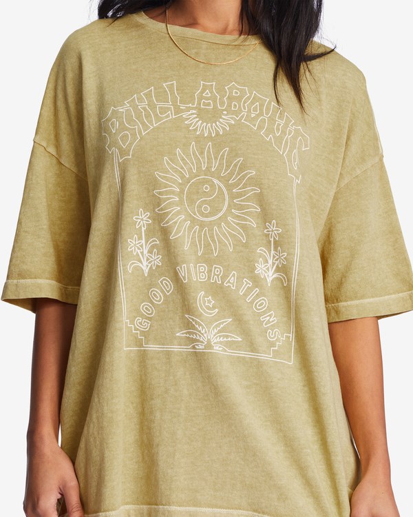 Billabong Good Vibes Oversized Grafická Boyfriend T-Shirt Faded Cactus | PZDQFB-579