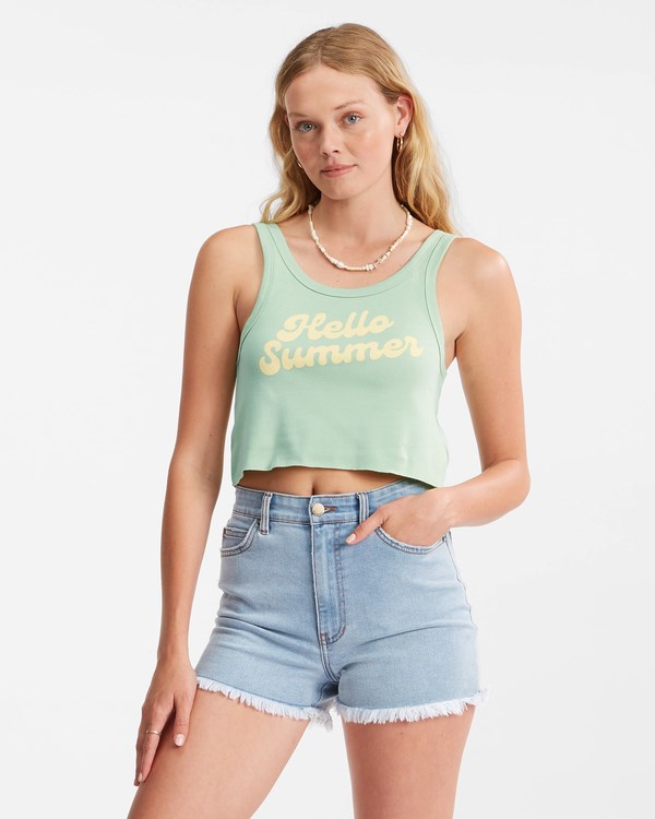 Billabong Greetings From Paradise Tank Top Mátově Zelená | QWXUOD-512