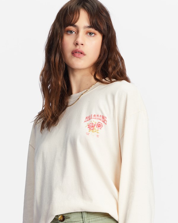 Billabong Handle With Care Long Sleeve Grafická Boyfriend T-Shirt Bílé | LDICVR-089
