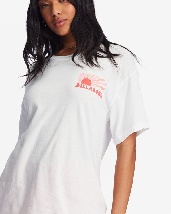 Billabong Happy To Be Here Grafická Boyfriend T-Shirt Salt Crystal | OFSPUV-124