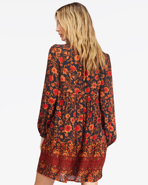 Billabong Hearts Desire Long Sleeve Mini Šaty Černé | TBOQIE-032