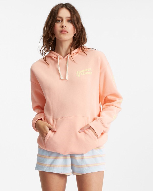 Billabong Hello Summer Pullover Hoodie Peach Pit | TJLWHC-162