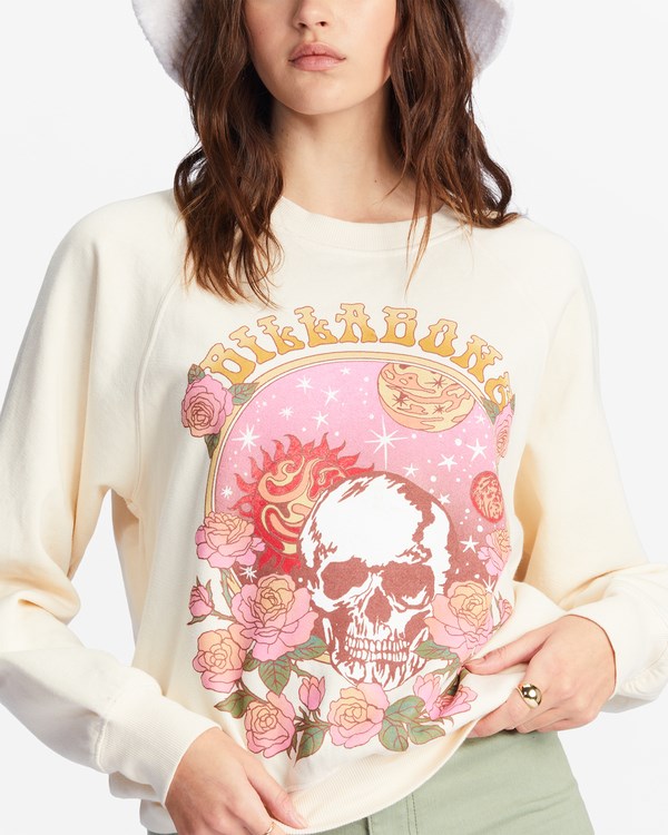 Billabong Here We Go Grafická Crewneck Sweatshirt Bílé | DNYTML-764
